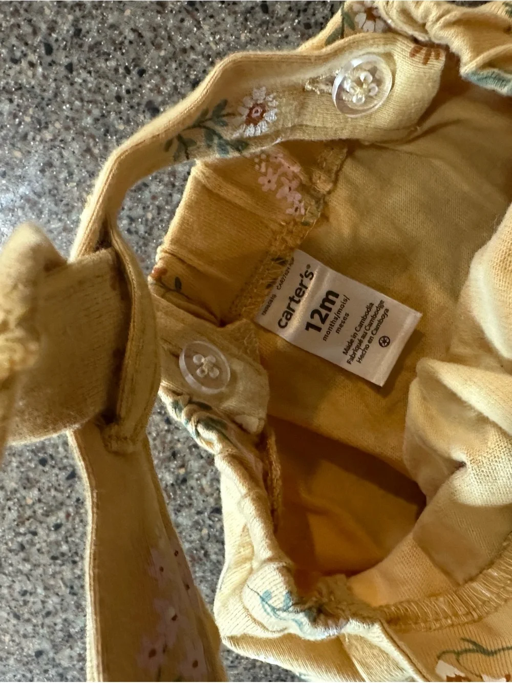 Carter's Mustard Floral Overalls